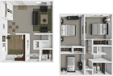 3 bed townhome at woodman park apartments