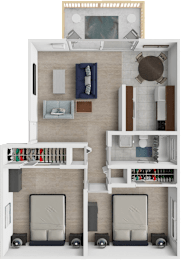 a floor plan of a house with a bedroom and a bathroom