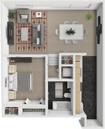 a floor plan of a house with a bedroom and a bathroom