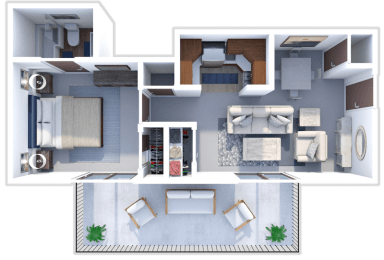 1 bed floor plan at westchester village