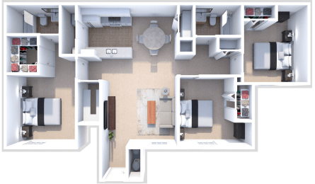 a floor plan of a two bedroom apartment