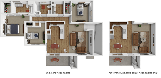A diagram shows the layout of two 3rd floor homes and one 1st floor home.