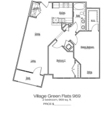  Floor Plan Village Green Flats 969