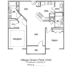  Floor Plan Village Green Flats 1056