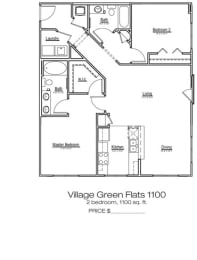  Floor Plan Village Green Flats 1100