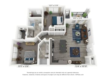 B1_a floor plan at 8 West apartments in Greensboro, NC