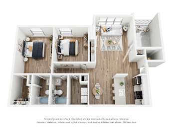 a 3 bedroom floor plan with a bedroom and a living room