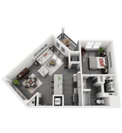 a bedroom floor plan is shown in this image
