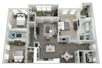 our apartments have a spacious floor plan with bedrooms and bathrooms