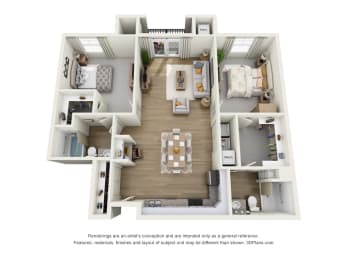 a floor plan of a 1 bedroom floor plan