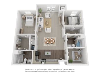 a floor plan of a 2 bedroom192 sq ft apartment