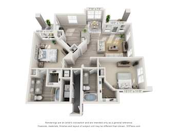 A 3D floor plan of a house with dimensions and a disclaimer at the bottom.