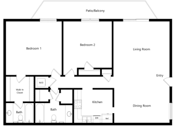 Floor Plan Two Bedroom