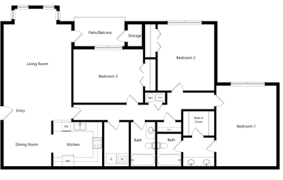  Floor Plan 3 Bedroom
