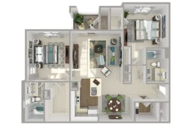 a floor plan with a bedroom and a living room