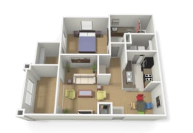 a floor plan is shown in this rendering