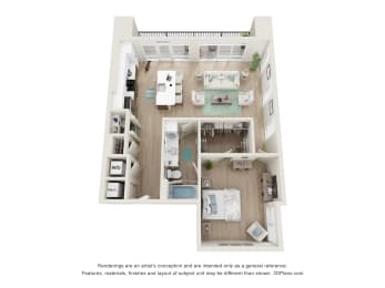 1 bed 1 bath floor plan G at 2929 on Mayfair, Wauwatosa, WI, 53222