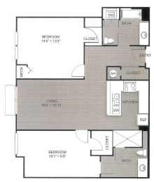 2 bed 2 bath floor plan K at Apex 41, Lombard, IL, 60148