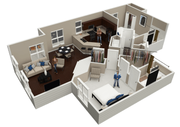 2 bed 2 bath floor plan A at Brookdale Lakes, Naperville, 60563