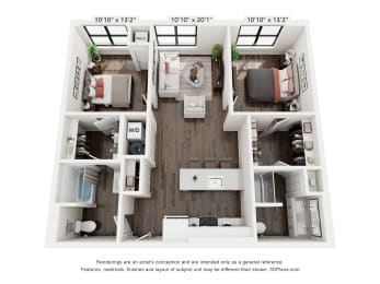 a 1 bedroom floor plan  sierra  2100 sq ft