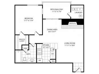 A black and white image of a floor plan for a house.