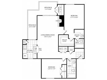 A black and white image of a floor plan for a home.