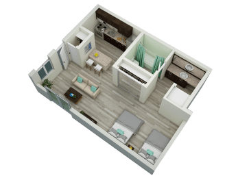 Double Studio Floorplan