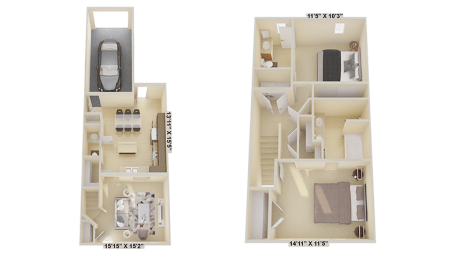 a comparison of two floor plans
