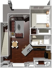 a floor plan of a one bedroom apartment
