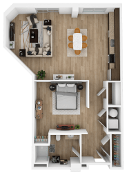 a1 layout of a home office with a desk