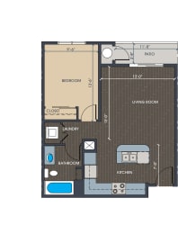  Floor Plan A2 - One Bedroom