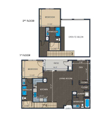  Floor Plan C4- Two Bed + Den Loft
