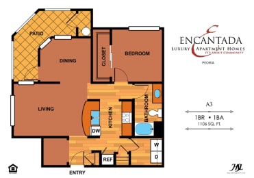 a floor plan of a house with a bedroom and a living room