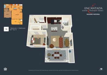 Floor Plan 1A - One Bedroom