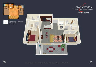  Floor Plan 2B - Two Bedroom