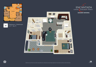  Floor Plan 2D - Two Bedroom