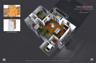 a 3d rendering of a floor plan of a house