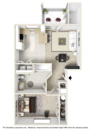 bedroom floor plan an in 1 bed 1 bath