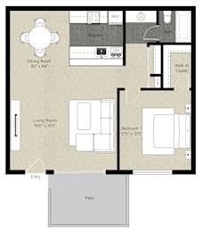 1Bed 1Bath-C at Cherrywood Apartments, San Jose, 95118