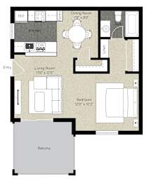 1Bed 1Bath at The Woods Apartments, San Jose, 95136