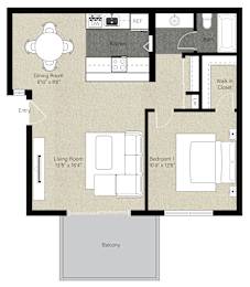 1Bed 1Bath_D at The Woods Apartments, San Jose, 95136