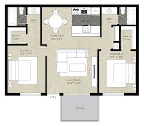2Bed 2Bath_B at The Woods Apartments, California, 95136
