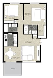 2Bed 2Bath_E at The Woods Apartments, San Jose, 95136