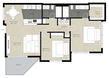 2Bed 2Bath_I at The Woods Apartments, California