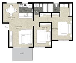 2Bed 2Bath_O at The Woods Apartments, San Jose, 95136