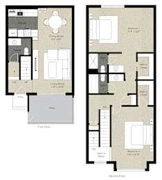 2Bed 2Bath_N at The Woods Apartments, San Jose, California