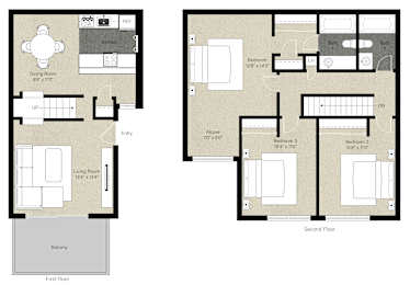 3Bed 2Bath_B at The Woods Apartments, San Jose, California