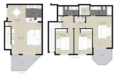 3Bed 2Bath_A at The Woods Apartments, San Jose