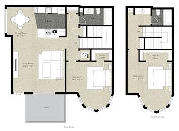 2Bed 2Bath_A at The Woods Apartments, California