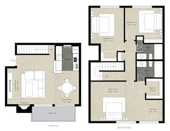 2Bed 2Bath_C at The Woods Apartments, San Jose, CA, 95136